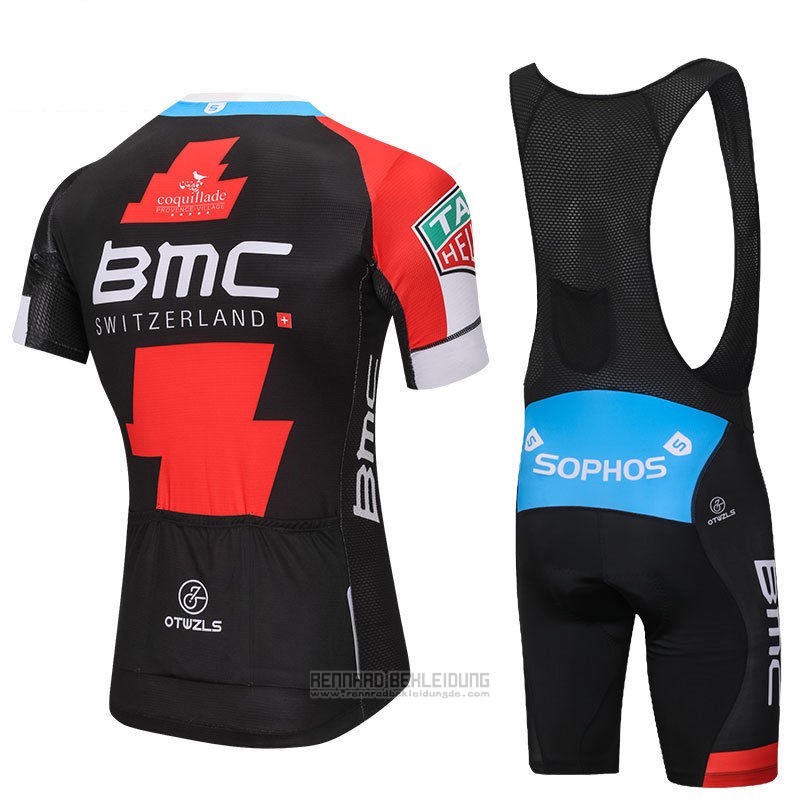 2018 Fahrradbekleidung BMC Rot Shwarz Trikot Kurzarm und Tragerhose